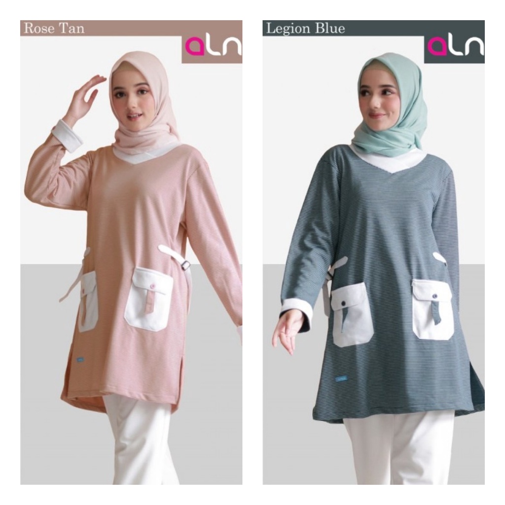LEXA TUNIK ORIGINAL BY ALNITA NIBRAS FASHION MUSLIM HIJAB ATASAN KAOS BLOUSE LENGAN PANJANG WANITA D