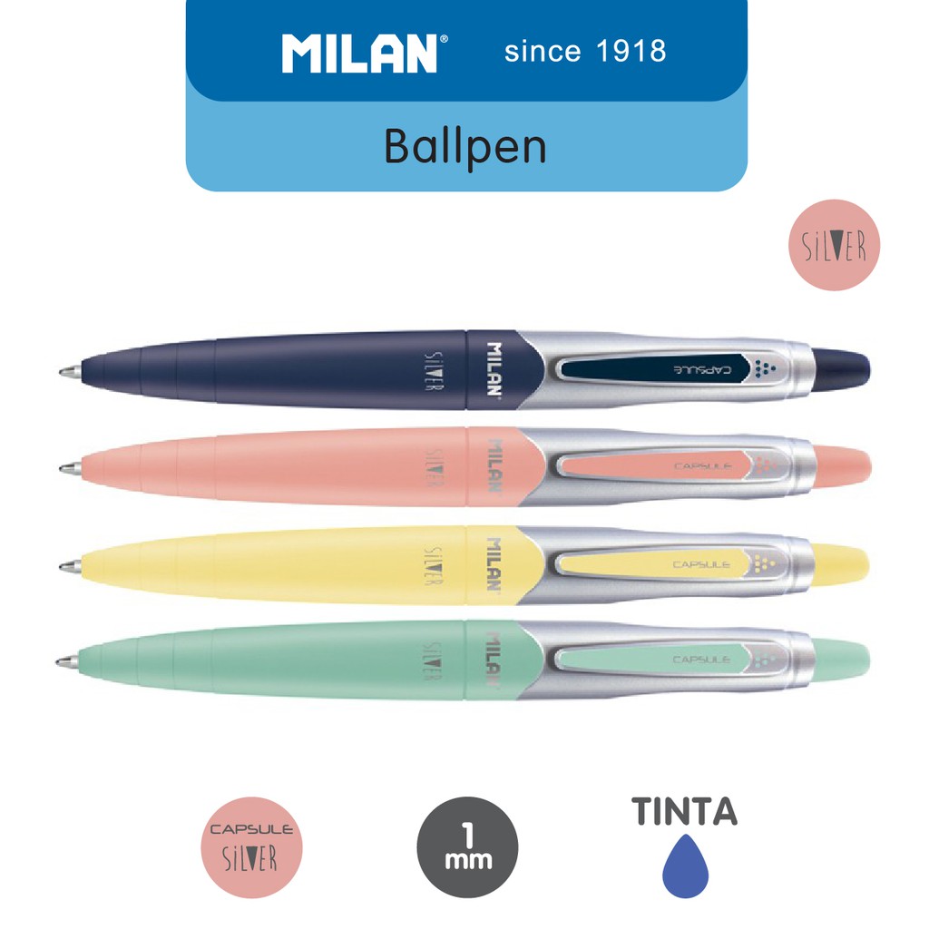 

[Zada] Milan Ballpen Capsule Silver 1 mm (1 Pcs) #17656491