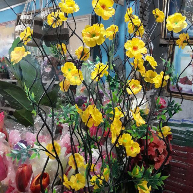 Bambu Ulir Bunga Bambu Bunga Artifisial Bunga Anyelir-kuning