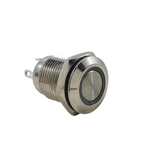 Switch Metal 12mm Push On 4 Pin Saklar Lampu Stainless 12 mm LED Tombol 12v Momentary