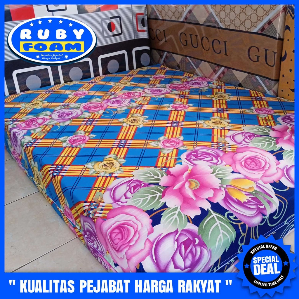 Kasur Busa tebal 20cm / Kasur busa ukuran 180x140x20cm Motif Bunga