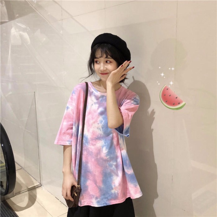 Bess - Kaos TIE DYE  Motif CLOUDY Wanita XL / TIE DYE Cloudy