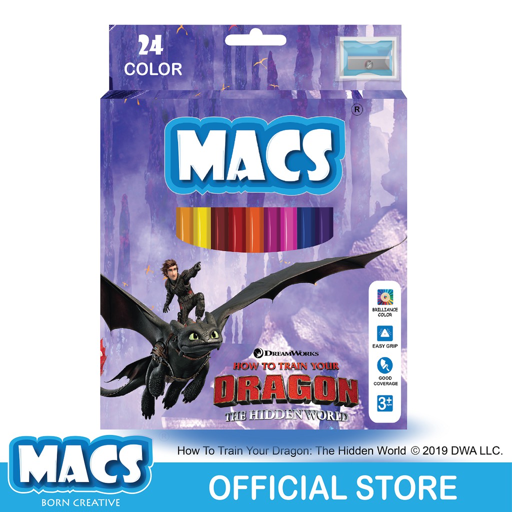 MACS Pencil Warna How to train your dragon Night Fury 24 colors