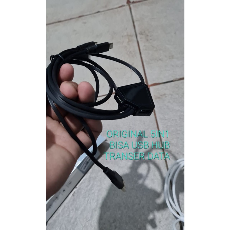 J451 ORIGINAL 5IN1 USB HUB KABEL DATA LAMPU LED USB TYPE C MICRO DAN IPHONE support fast charging cable cas qualcom quick charge flash maximum speed quallcom charger handphone androit faster multi universal original qc tc MULTI CASAN SPEED Faster Charging