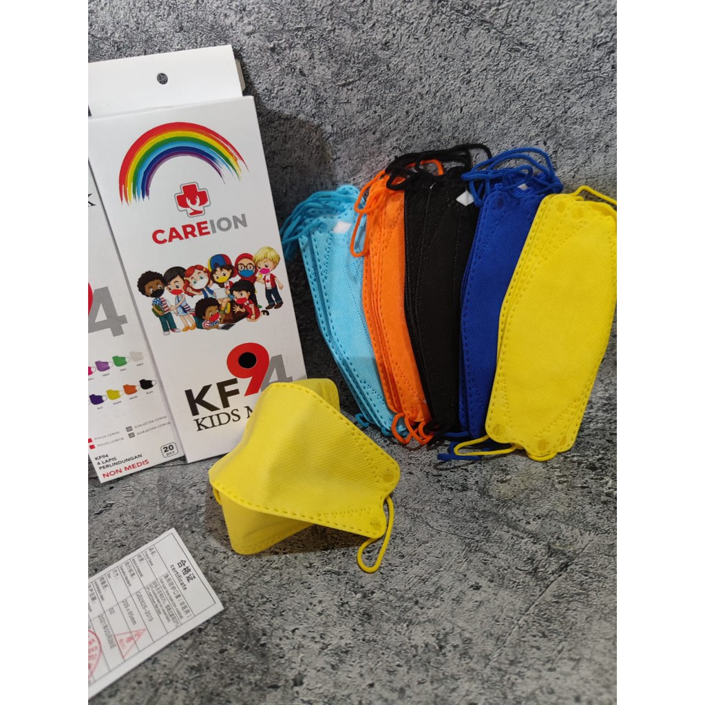 CAREION KF94 KIDS - MASKER ANAK KF94 4PLY CAREION KIDS WARNA WARNI DAN MOTIF