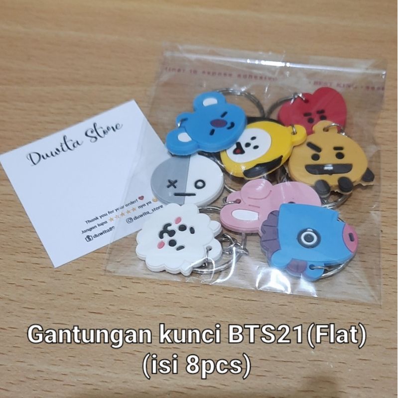 GANTUNGAN KUNCI BTS BT21 KPOP (ISI 8PCS)