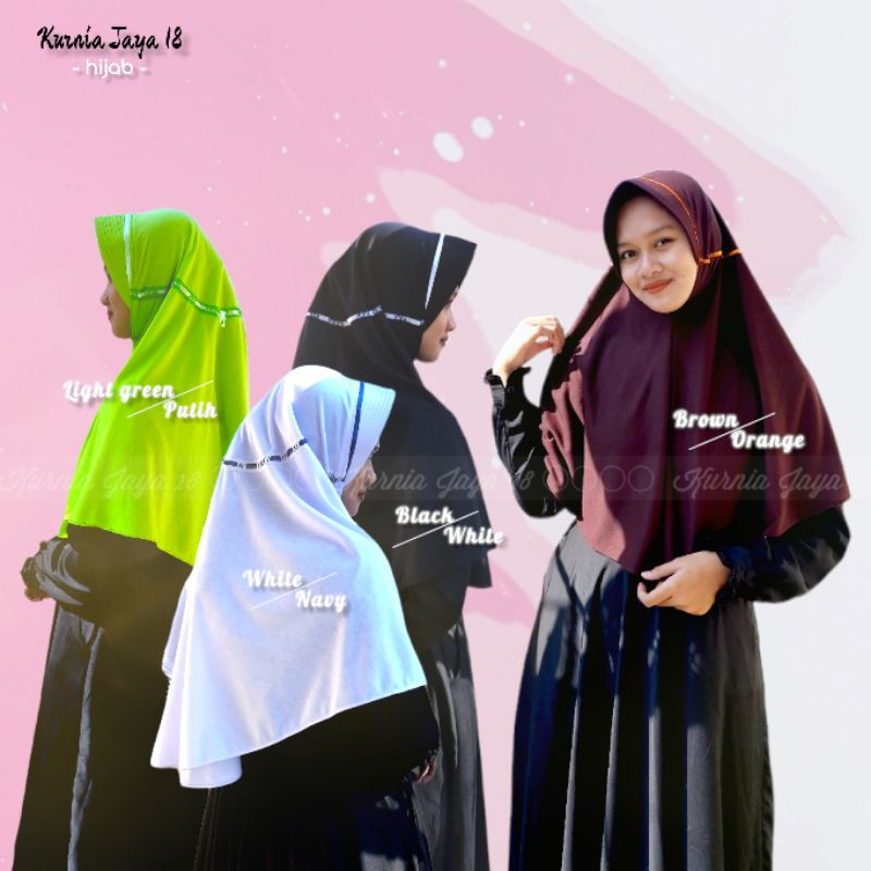 JILBAB INSTAN SEKOLAH LIS  / JILBAB SERUT SEKOLAH 2 WARNA KOMBINASI