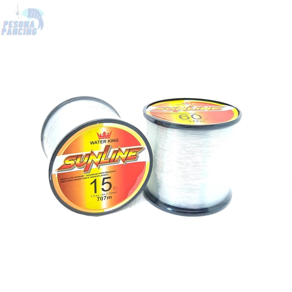 SENAR PANCING  WATER KING SUNLINE  WARNA CLEAR CEPAT TENGGELAM SPOOL 1/8 UKURAN 0.18MM - 0.65MM