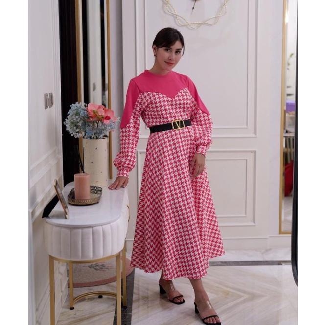 Nindy Midi Dress Syahnaz midi dress selebgram terlaris gamis nabila salsabila EXTU