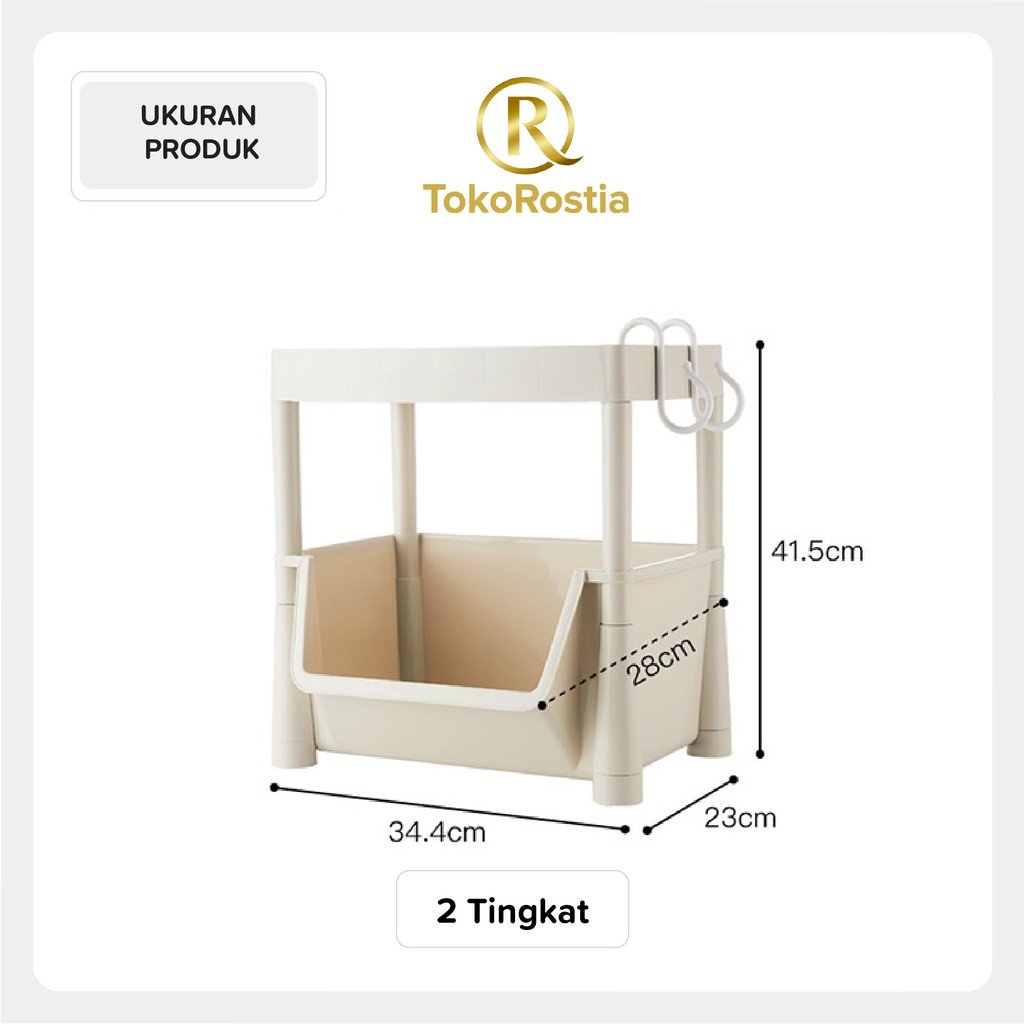 Rak Plastik Susun Tempat Penyimpanan Serbaguna 2 Tingkat