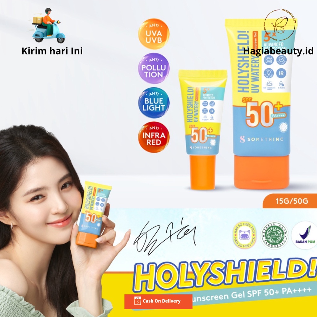 Bisa COD - SOMETHINC Holyshield! UV Watery Sunscreen Gel SPF 50+ PA++++ - Sunscreen Sensasi Salju