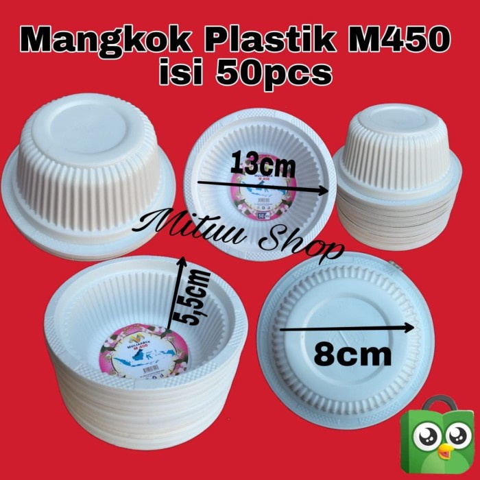 Makan-Mangkok- Mangkok Plastik M450/Mangkok Plastik Ulir/Mangkok Murah Sekali Pakai -Mangkok-Makan.