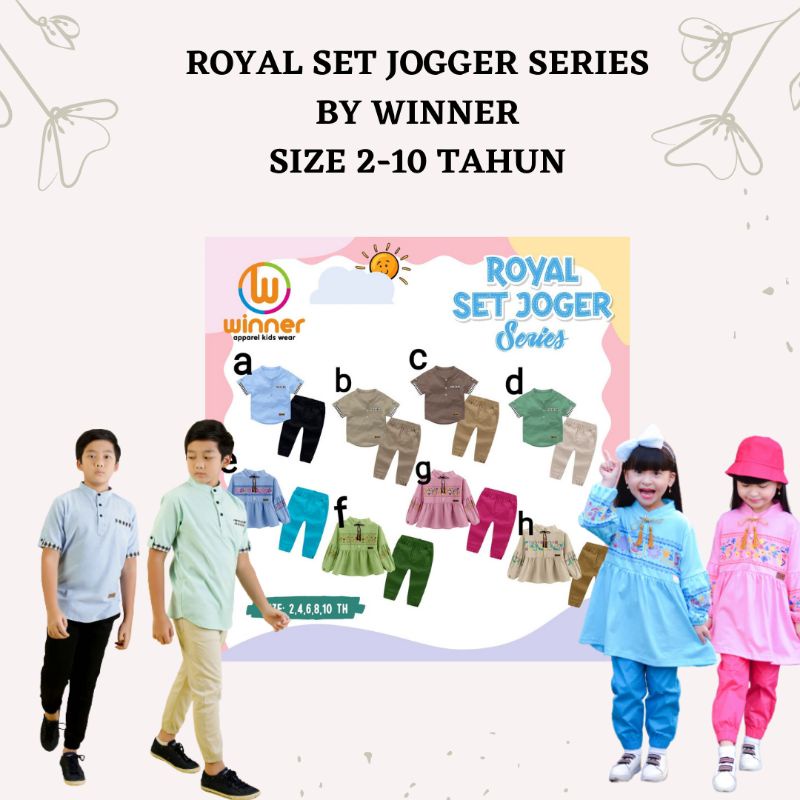 SETELAN ANAK LAKI LAKI SETELAN ANAK PEREMPUAN SETELAN JOGGER ANAK WINNER ROYAL SET JOGGER SIZE 2-10