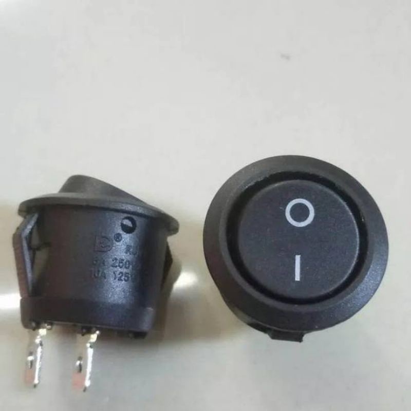 ROCKER SWITCH BULAT HITAM 2 PIN