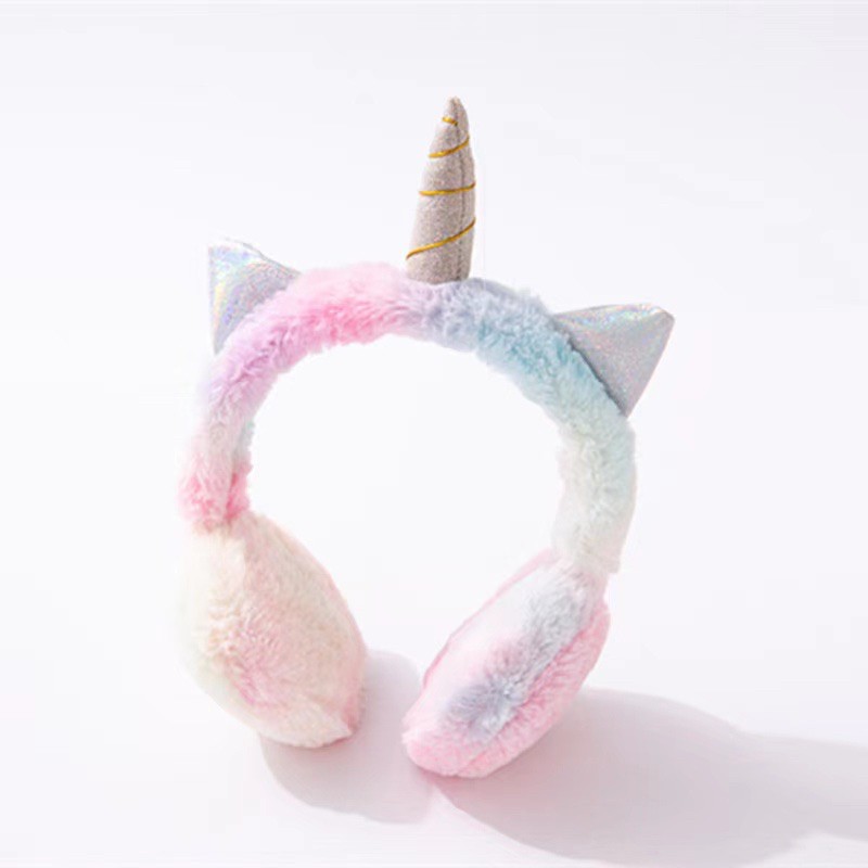 [ QL-406 ]HEADPHONE UNICORN TANDUK  RAINBOW BULU TYPE QL-406 /HEADPHONE KARAKTER ANAK