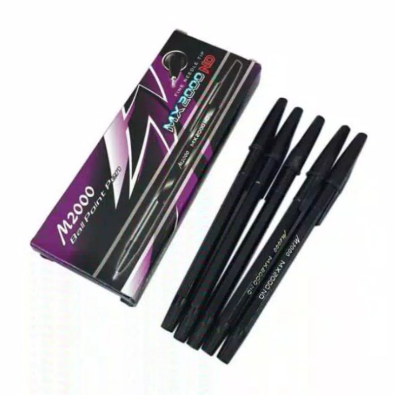 

Ballpoint bolpen Pen 12pcs Warna Hitam Model MX2000ND Grosir