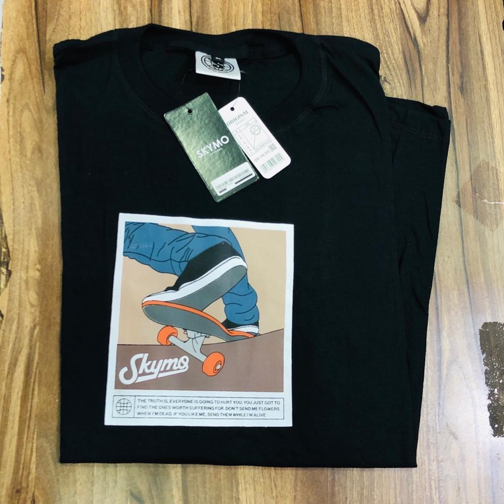 [BAYAR DI TEMPAT COD]tshirt baju kaos distro SKYMO PUTIH SMOKED