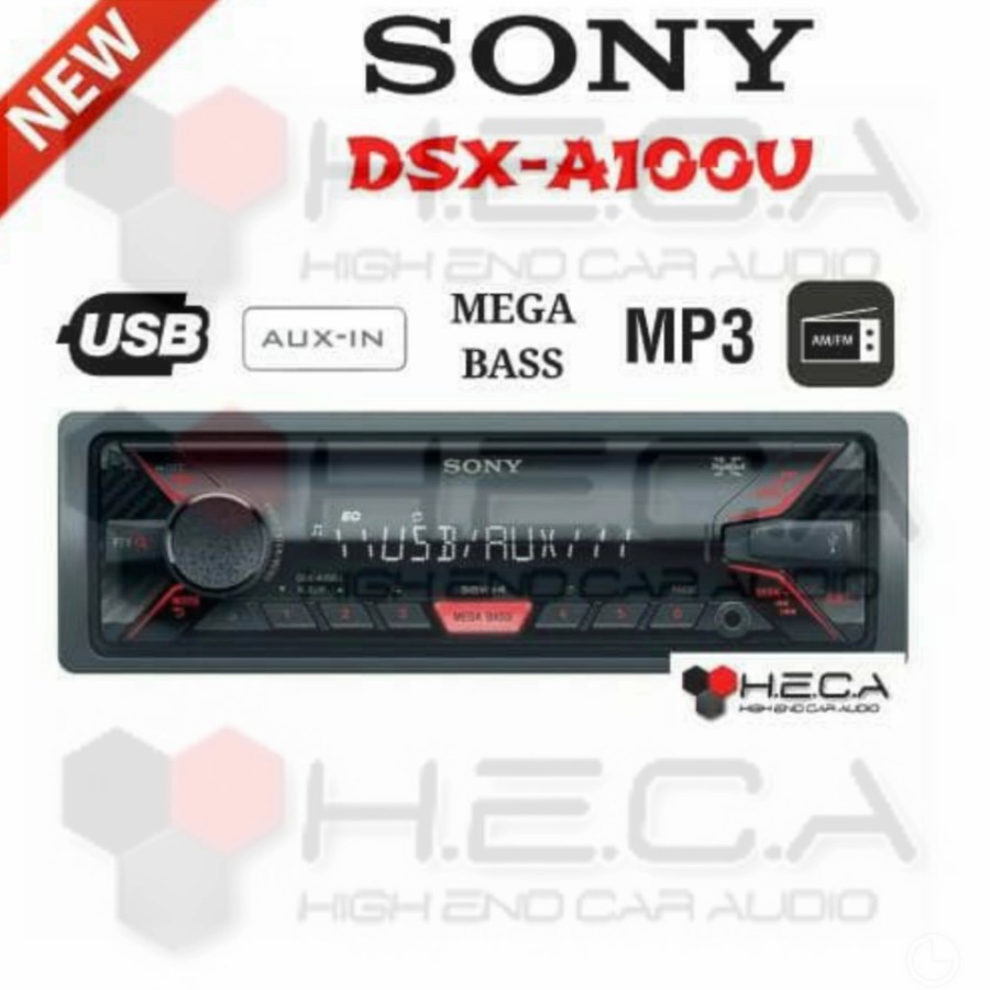 Sony DSX-A100U Single Din DSXA100U Tape Mobil Audio USB Radio MP3