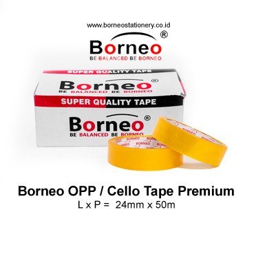 Cello tape premium BORNEO 24MMX50MM - 1 Inchi