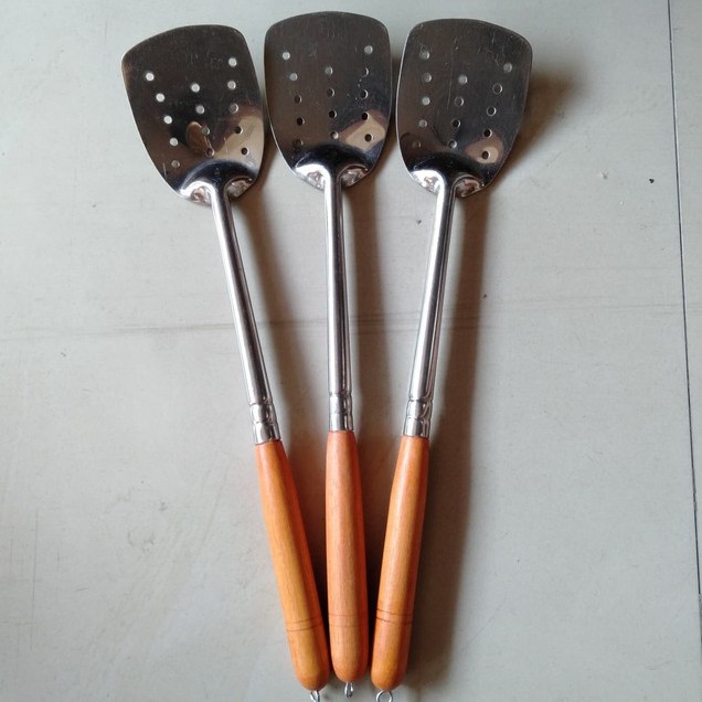 RI-Spatula TJ stainless gagang kayu murah / susuk / sutil / sodet