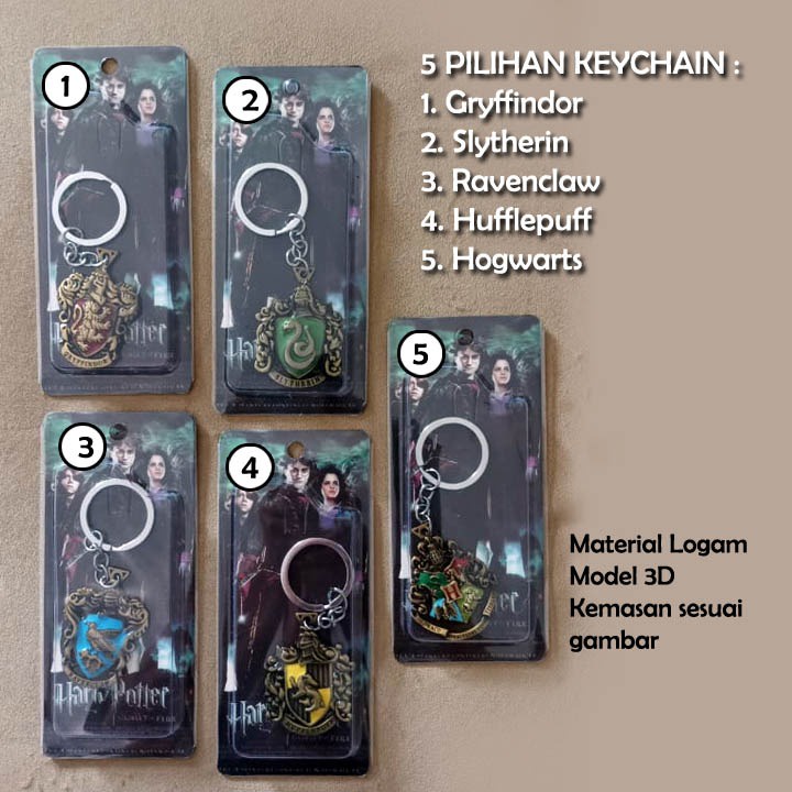 Gantungan Kunci 3D keychain / Key Chain Asrama Penyihir