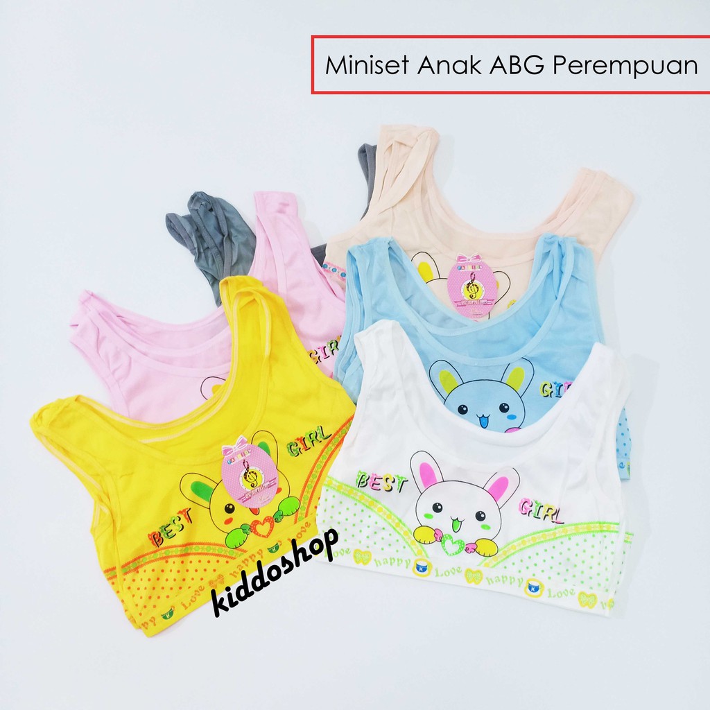 Miniset anak impor bahan menyerap keringat dan melar untuk umur 8-14 tahun