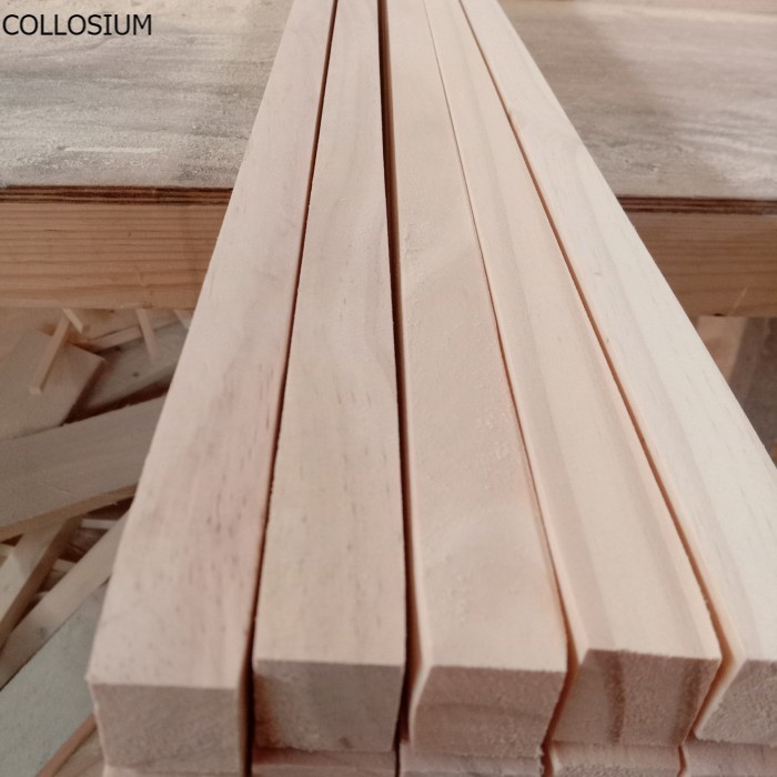 Reng Kayu Jati belanda 150 x 2 x 2 cm sudah Serut Finishing siap pakai - Putih Bisa Custom Ukuran Se