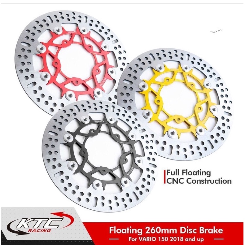 Disc Piringan Cakram Depan KTC 260mm Cnc + Breket VARIO 150 New Disc Lubang 5