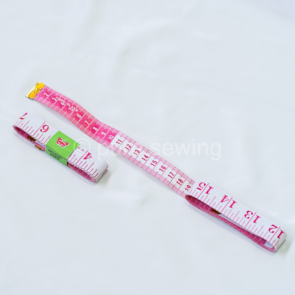 Meteran jahit/Alat pengukur meteran badan/pakaian 150 cm/60 inch-Putih Pink Besar