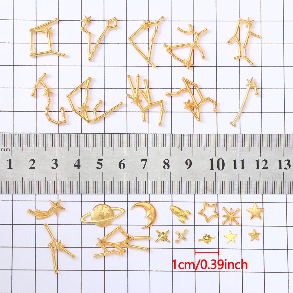 Preva 120PCS Cosmos Constellation Tema Aksesoris Membuat Perhiasan DIY Bahan Bulan Bintang Charms