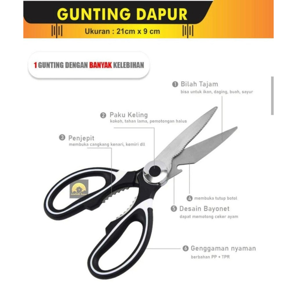 Gunting Dapur Serbaguna Multifungsi