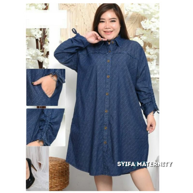 AT207 BAJU JUMBO - DRESS BIG SIZE bisa untuk ibu hamil