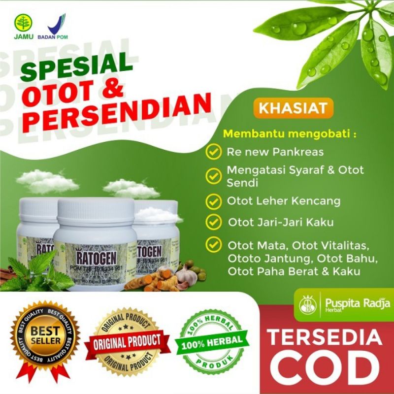 ( BISA COD ) Obat herbal RATOGEN, mengatasi masalah otot, puspita radja herbal Jamu Alami Hasan