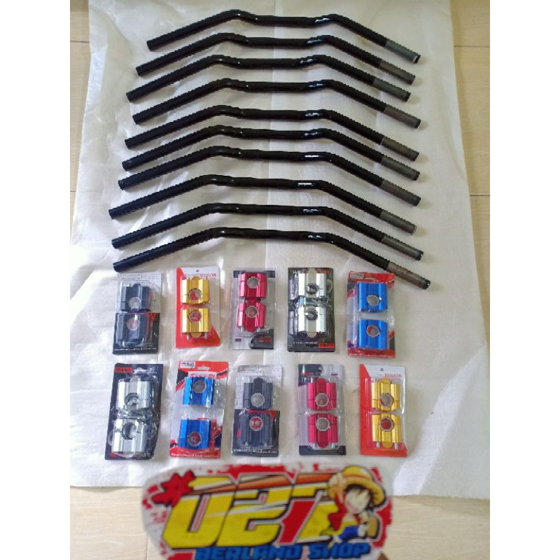 Stang RZR pnp Satria FU Vixion CB150 Lengkap dengan Raiser CNC dan baut