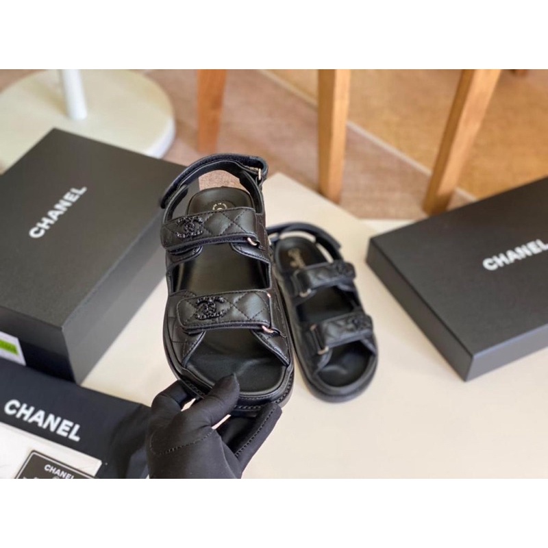 Sandal Branded Chanel B Dad leather super mirror VVIP