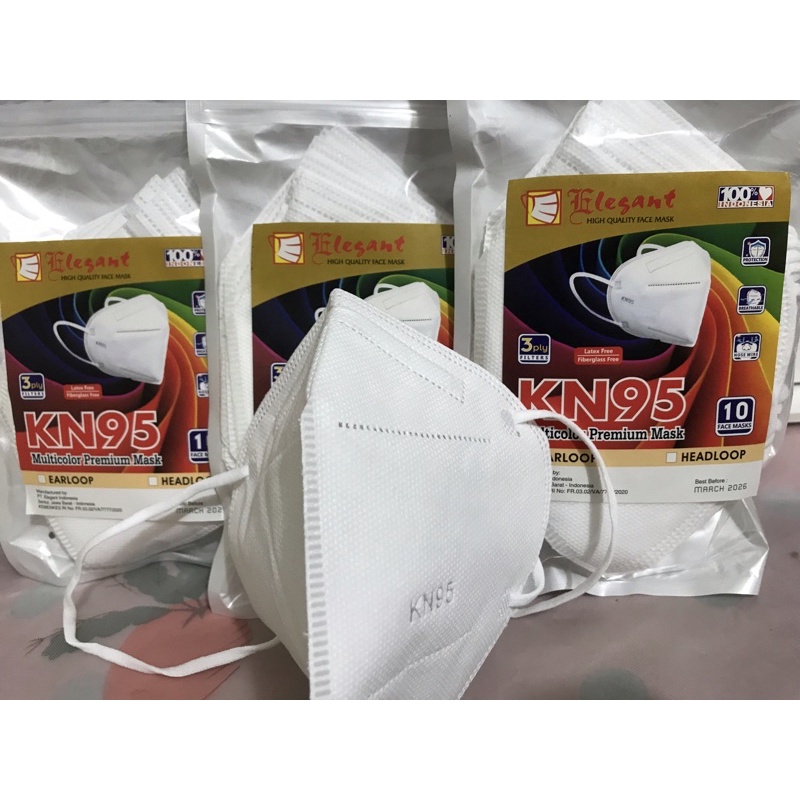 Masker KN95 Elegant Earloop Kemenkes isi 10pcs