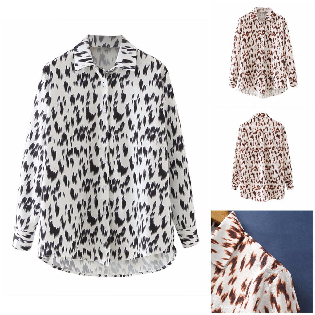 KEMEJA LENGAN PANJANG WANITA MOTIF ABSTRAK AWAN IMPORT PREMIUM VEN8867