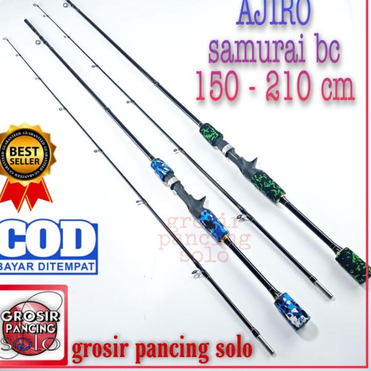 [KODE BARANG Q47Q] joran bc bait casting ajiro sniper samurai fiber solid 150 165 180 198 210 cm ul