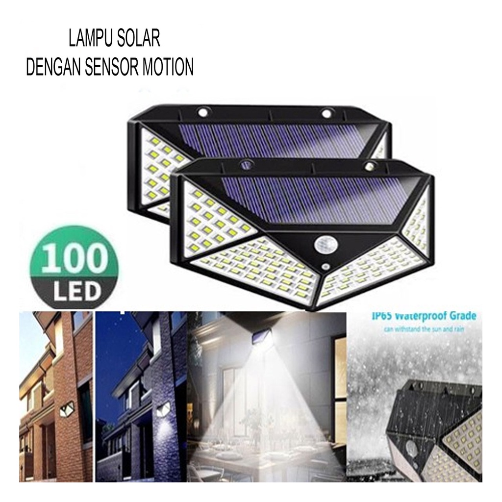 Lampu Tenaga surya Lampu Sensor Light 100LED Lampu Solar Sensor Gelap 100 LED Lampu Solar Tenaga surya