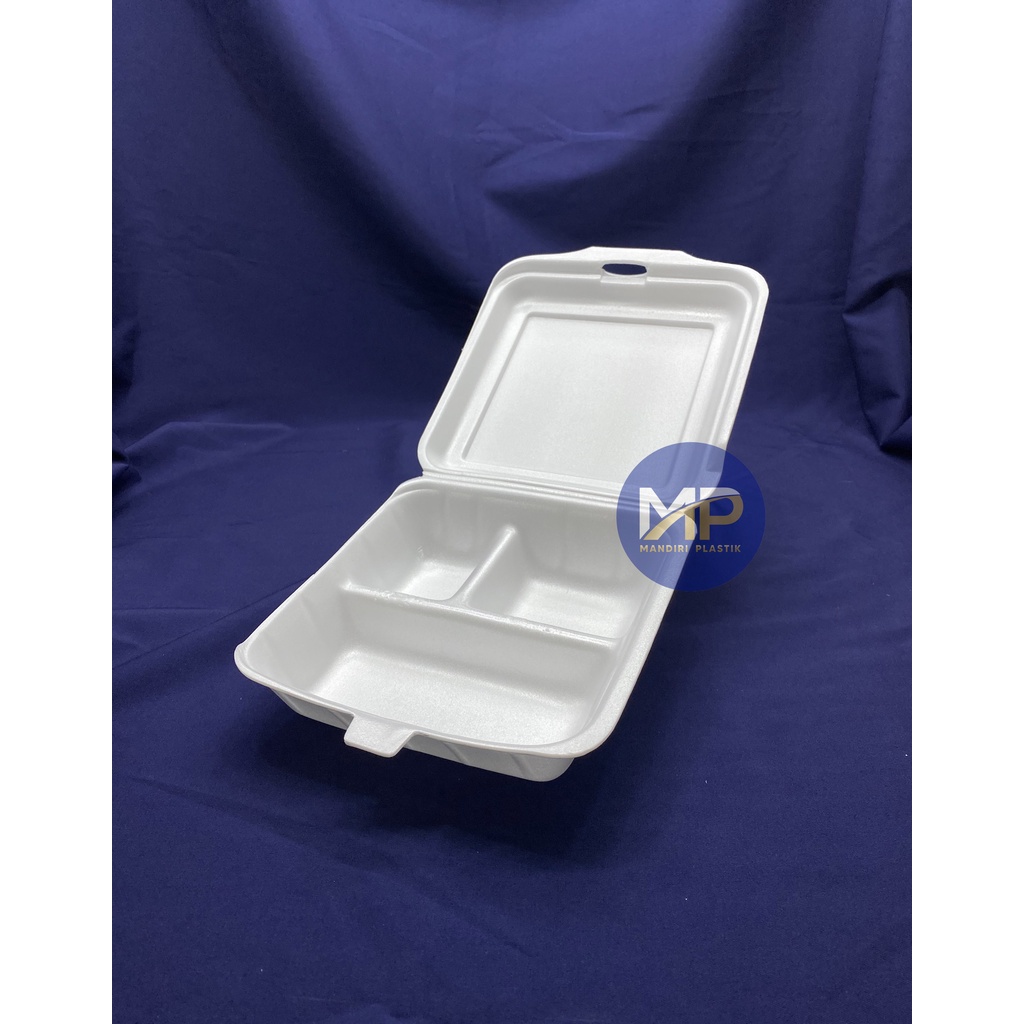 Sterofoam KOTAK SEKAT KCS 3/ Kotak Foam Gabus Nasi KCS -100pcs