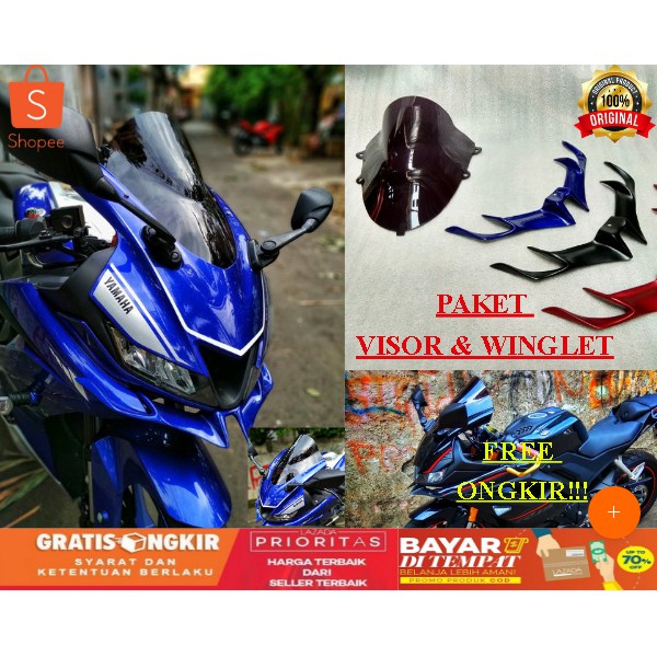COD paket visor r15v3 windshild r15 v3 dan winglet r15v3 winglet r15 v3 visor r15 v3 Paket Visor