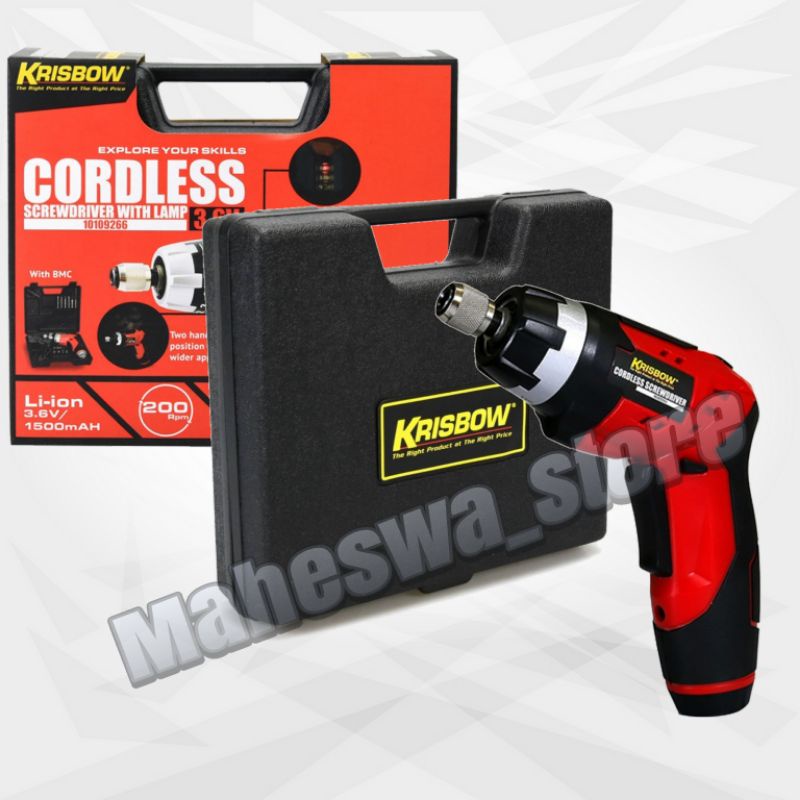 Krisbow bor cordless screwdriver / krisbow mesin obeng nirkabel