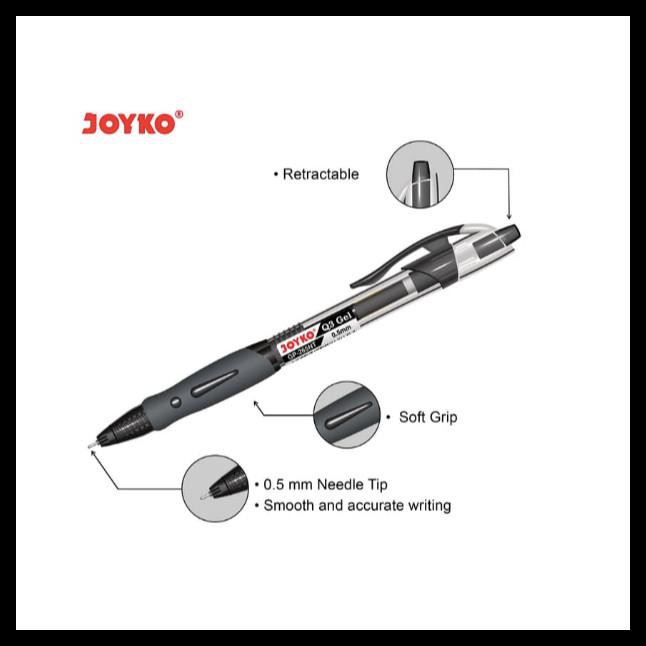 

Pulpen Joyko Q3 Hitam Needle Tip 0.5 Mm Gp-265Nt Gel Pen Pena Atk867Jy
