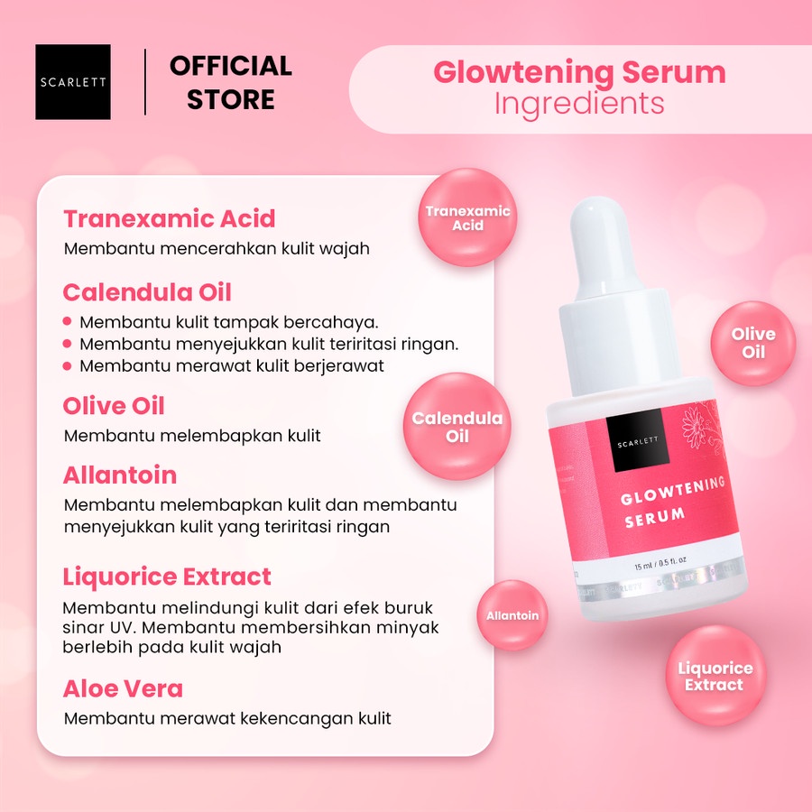 Scarlett Whitening Brightly to Glow Mini Series Paket Bundling Serum