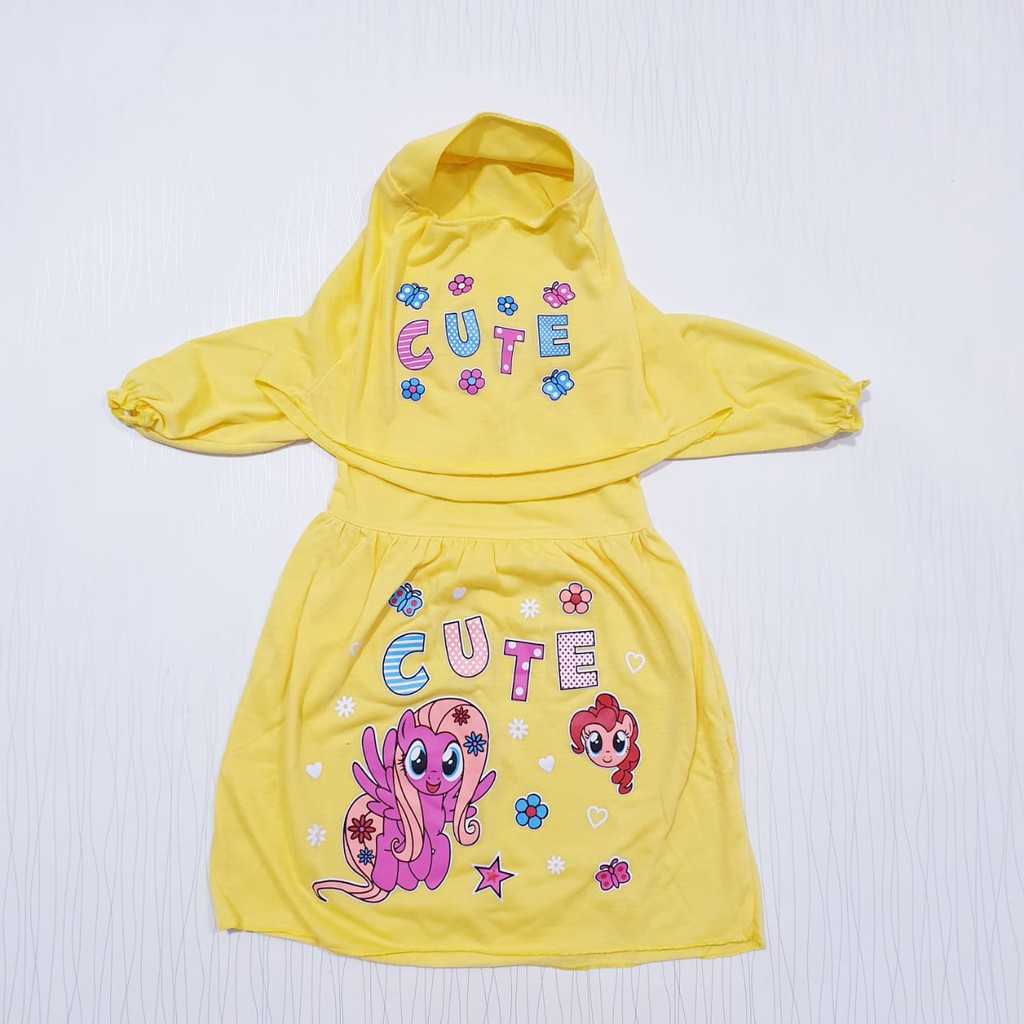 dress gamis anak perempuan pakaian bayi muslim setelan dress sudah termasuk hijab