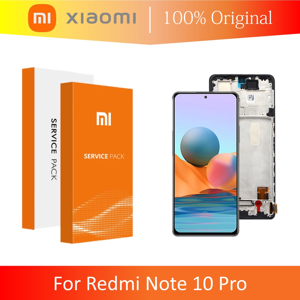 [ CHECK.ID ] LCD + FRAME REDMI NOTE 10 PRO ORIGINAL SERVICE PRODUCT SUPER AMOLED