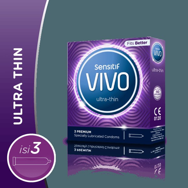 Kondom VIVO ULTRA THIN isi 3 Pcs / Alat Kontrasepsi