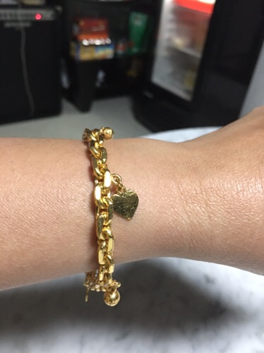 Gelang Rantai Lapis Emas + Balut Kristall