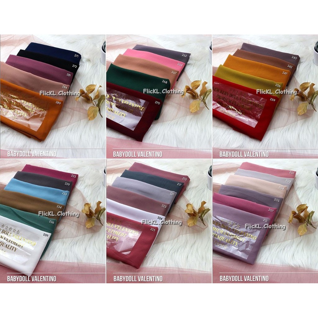Bahan Kain BabyDoll Valentino Jilbab Hijab Muslim Rollan