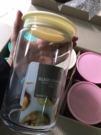 Toples Kaca Bulat Kedap Udara Kyoto B Set Ukuran 1000 Ml  (6pcs)